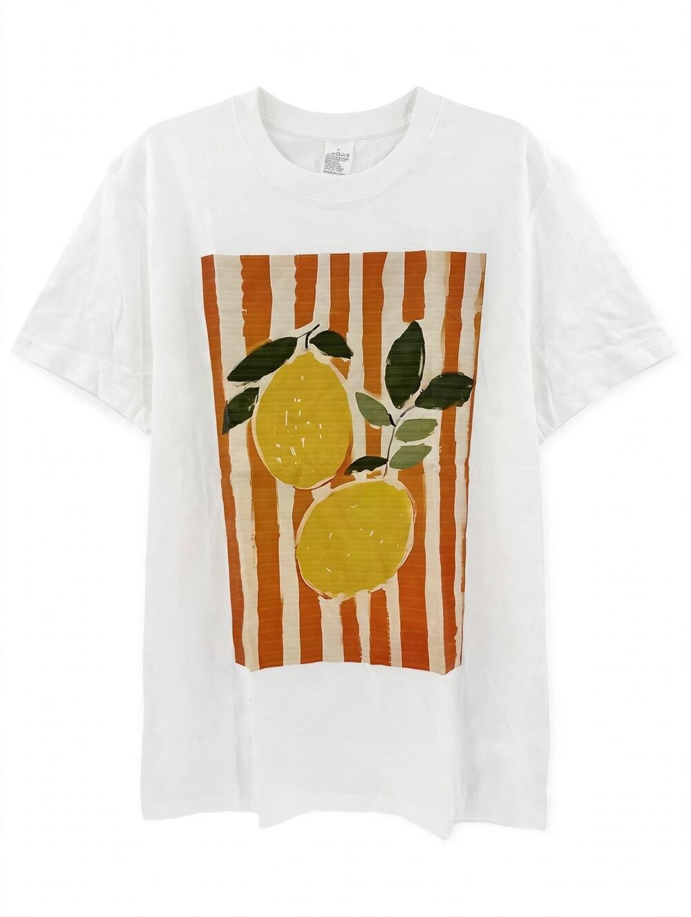 Polychrome Goods Striped Lemon Graphic Tee - Size L